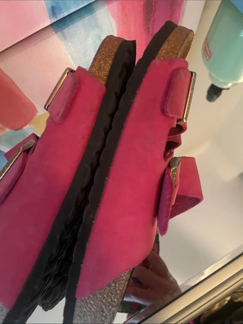 Birkenstock Pink suede Sandals - Picture 5 of 8